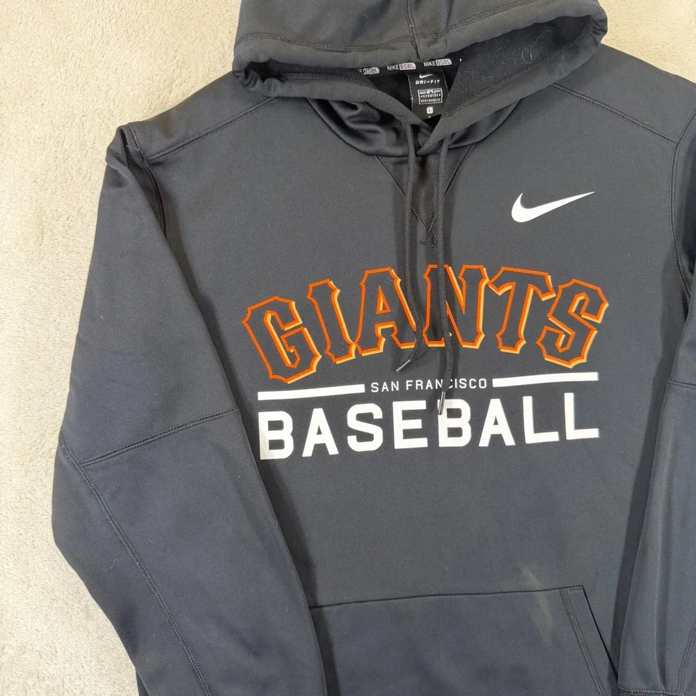 Nike San Francisco Giants Baseball Hoodie Mens Large Black Dri-FIT MLB Pullover